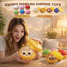 Glitter Dumpling Squishy, 2026 New Dumpling Squishy Mystery - 10 Colors Random Mystery Gift Box, More Surprises (Glitter Blue) - 隨機 -6件 - 查看 2