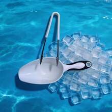1 pieza Pala de hielo con mango redondo + Pinzas para alimentos, Pala de plástico grueso para cubitos de hielo, harina, granos de café, de uso múltiple (Blanco) - Ver 9