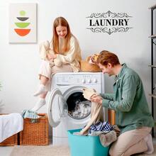 3 Pcs Pantry Room Vinyl Wall Stickers Laundry Bathroom Wall Decal, 11.8x5.9inch Vinyl Door Art Stickers Bathroom Living Room, Door Decal Art Signs Sticker Store Decoration - Default - View 4