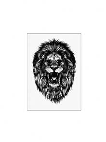 1-Pack - Semi-Permanent Herbal Tattoo Stickers: Waterproof, Long-Lasting, And Non-Reflective; Dark-Style Roaring Lion Head Sleeve Tattoo; Realistic Tattoo Stickers For Men; Lasts 7–14 Days - Multicolor - View 3