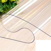 1pc 0.25mm Thick PVC Transparent Table Cover, Scratch And Heat Resistant, Protective Film For Dining & Coffee Tables - Suitable For Home, Office, Hotel Use - Elegant Square Design Table Cloth - White - View 1