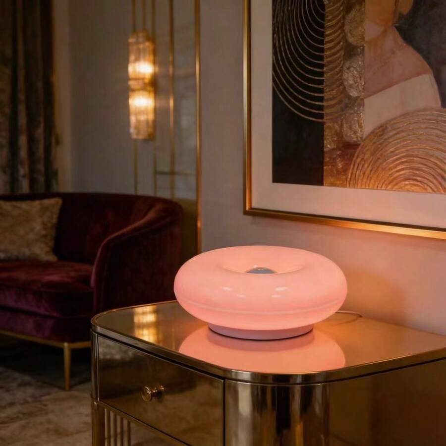2-In-1! High-Quality Donut Wall/Table Lamp, USB Powered, 3 Color Modes (Warm, Neutral, Cool), Dimmable, Suitable For Living Room, Entryway, Bedroom And More Scenes - Plug-in Donut - View 1