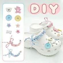 Detachable Cute Cartoon Decorations For Hollow Out Clogs, Dopamine-Inspired Accessories For Girls, Including Shoe Flowers, Shoe Clips, Shoe Laces, Hollow Out Clogs Charms - View 1