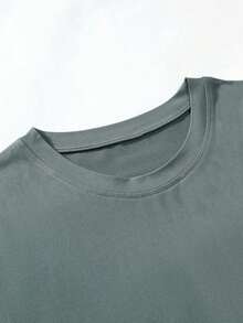 Manfinity Homme Men's Printed Short Sleeve T-Shirt With Geometric Pattern - Light Grey - View 3