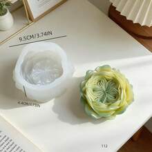 Single Rose Bud Jade Pearl Shaped Silicone Candle Mold, Home Decor/Gift Figurine Plaster Mold, Handmade Epoxy Resin Casting Mold, Artistic Decorative Clay Plaster Mold/Non-Stick Easy Release - A-White - View 12
