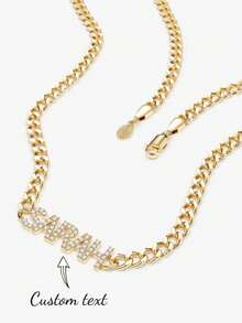 1 Dây chuyền thép không gỉ có thể tùy chỉnh, chế tác đính kim cương, trang sức thời trang nữ, phụ kiện đa năng mùa hè, quà tặng Ngày của Mẹ, hoàn hảo - Nhiều màu - Xem 2