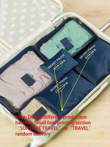 SGIAWETA-6pcs Travel Clothing Storage Bags School Supplies Room Decor Bedroom Decor Dorm Essentials School Student Teacher Travel Storage Bag Set With Lingerie Bag Waterproof Dustproof With Zipper Luggage Back To School Nylon Men And Women Student Travel Essentials Back To School Supplies-Birthdaygift - Xanh hải quân - Xem 5