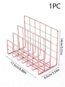 1/2 piezas Estantería moderna de metal con 3 cestas de almacenamiento, organizador de escritorio minimalista de hierro, estantería de almacenamiento de sobremesa, estantería de almacenamiento, caja de almacenamiento multiusos para revistas y periódicos, adecuada para almacenamiento y decoración del hogar y la oficina - Multicolor - Ver 13