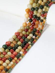 1 Strand Colorful Alxa Round Beads Healing & Energy Gemstone, Colored Natural Stone Loose Beads For Bracelet, Necklace, Jewelry, Phone Strap, Keychain Handmade DIY Jewelry Making Accessories 4mm 6mm 8mm 10mm - Multicolor - View 8