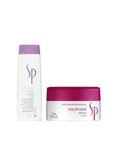 Wella [Bundle] SP System Professional Clear Scalp Shampoo 250 Ml + Color Save Mask 200 Ml