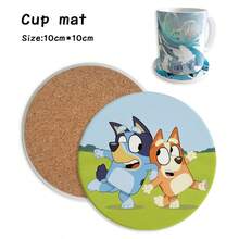 Bluey 星空主题陶瓷杯垫，动漫礼品杯垫，圆形杯垫，创意卡通防滑杯垫 - 彩色 - 查看 20