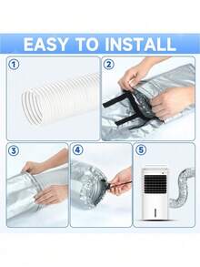 Housse de tuyau d'évacuation de climatiseur améliorée - Portable, installation en un clic, housse de ventilation en tissu, accessoire de climatiseur, apparence à la mode, conception flexible. Accessoire de tuyau de drainage de climatiseur, renforcé anti-vieillissement, étanche et anti-gel, facile à installer, housse de ventilation en tissu, résistance thermique et performance de tuyau améliorées, accessoire de climatiseur, apparence à la mode, conception flexible. - 126*26cm - Voir 7