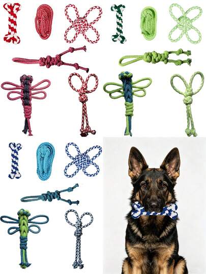 6Pcs Dog Rope Toys Set, Cute Bone Dragonfly Butterfly Shape, Indestructible Chew Toys For Teeth Cleaning, Puppy Toy Bundle For Small Medium Large Dogs