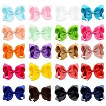 20pcs/Pack 6-Inch Large Satin Ribbon Bow Hair Clips, Suitable For Girls And Teenagers - Multicolor - View 1