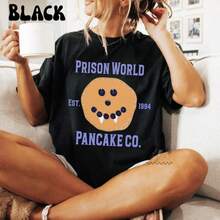 TVD Prison World Pancakes Shirt _ Damon Salvatore Inspired Tee _ Mystic Falls Graphic Shirt _ Vampir - 黑色 - 查看 1