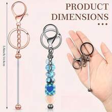 DIY Beaded Keychain Supplies, Blank Metal Keychain, Beaded Keychain, Connector Rod, Beaded Keychain Decorative Accessories, Bags, Pendants And Holiday Gifts (Beads Not Included) - A - View 10