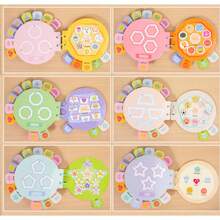 1pc Multi-Color Letter Tear Sticker Busy Book, Suitable For Toddlers, Reusable Magic Sticker Shape Matching Game | Montessori Toy Educational Learning Activity | Improve Hands-On Ability Preschool Interaction Book | Portable Travel Toy Gift | Baby & Kids Brain Development Toy, Requires Adult Assembly - Multicolor - View 8