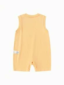Balabala Bộ áo liền quần mùa hè cho bé năm 2026, kiểu dáng dễ thương, chất liệu cotton mềm mại thoáng khí, thiết kế ngộ nghĩnh, thoải mái khi mặc. - tông màu trắng đỏ - Xem 5