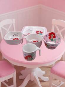 Disney 1件迪士尼卡通美人鱼粉色密胺餐具，适合家庭聚餐、生日派对，精致耐用，防摔。 - 彩色 - 查看 7