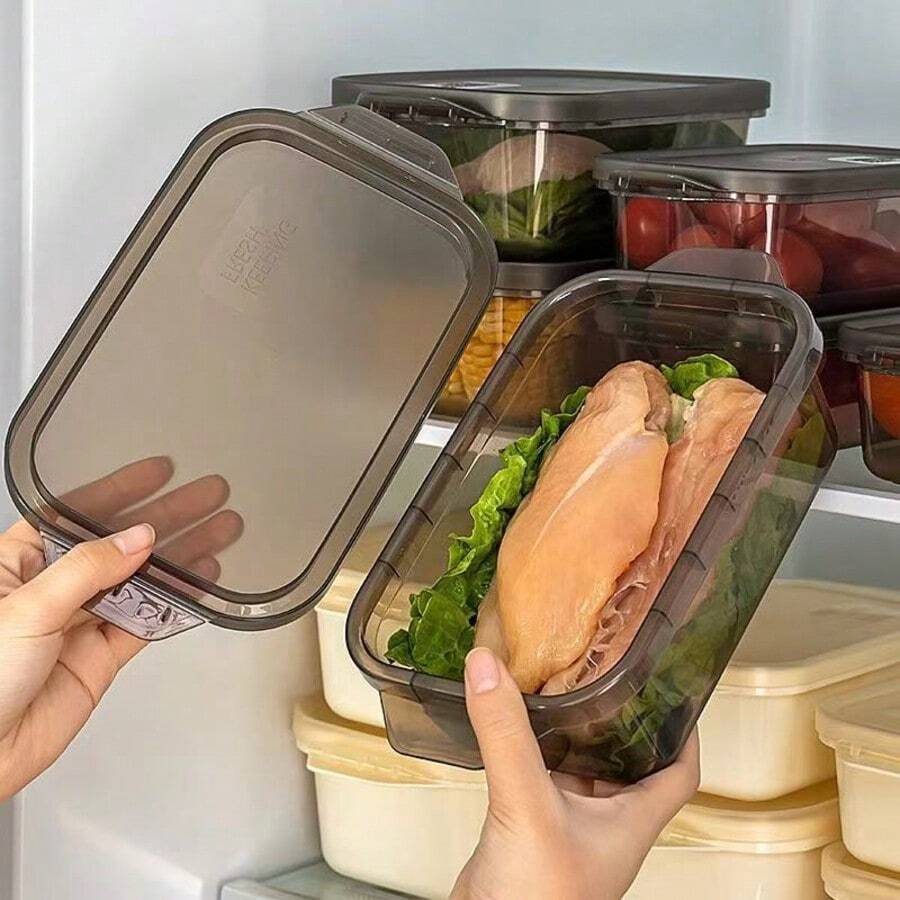 3 pièces Boîtes à lunch empilables et étanches, micro-ondes et lave-vaisselle. Design de rangement transparent pour les collations/fruits/légumes, idéal pour le pique-nique/le bureau/l'école/les voyages