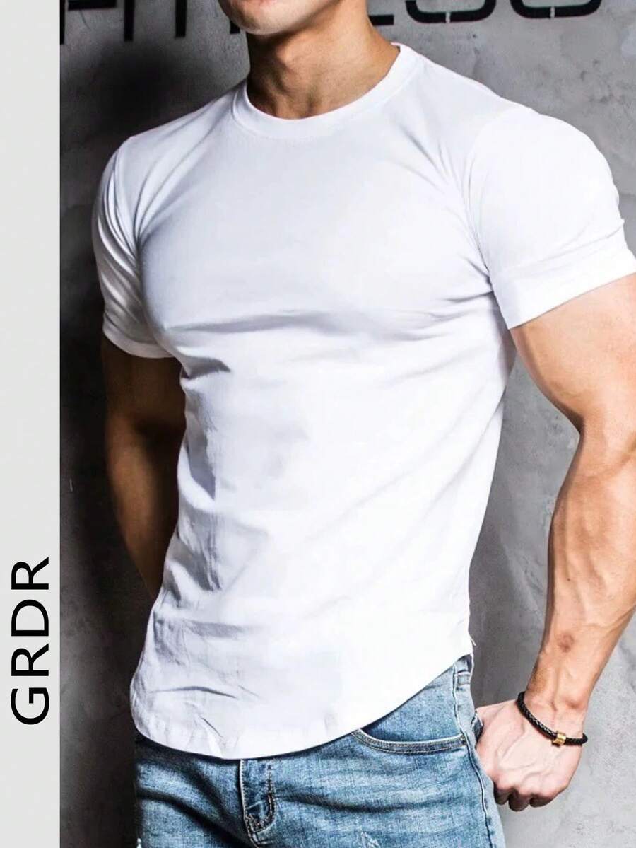 GRDR 男士时尚圆领短袖T恤 | 精致设计 | 夏季必备 | 百搭易穿 | 展现你的风格