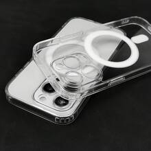 Funda para Teléfono - Fundas Protectoras Transparentes con Diseño Magnético de Lujo para iPhone 12 hasta 17 Pro Max, con Protección para la Cámara - Estilo 1 (1 pieza) - Ver 5