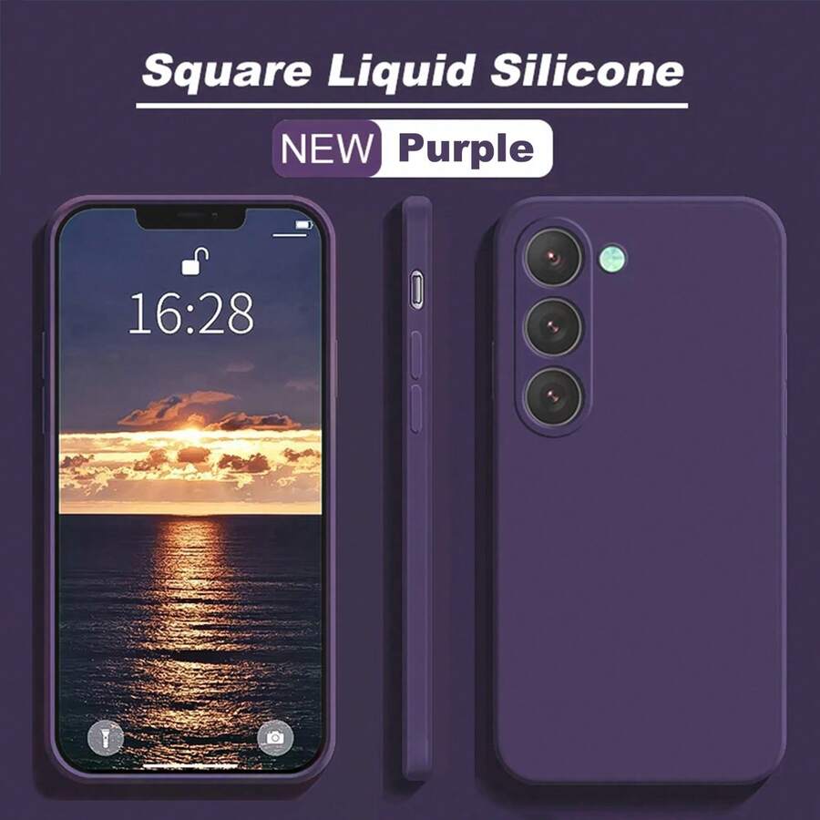 液態矽膠手機殼,相容於 Galaxy A57 A37 A56 A36 S25 FE A17 A07 A55 S26 以及 13 15 16 Pro Max 11 17e - 深紫色 - 查看 1