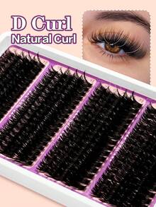 4 Styles Mixed Fluffy Lash Clusters, Single Lashes, Faux Mink Lashes, D Curl 10-18mm Mixed False Lashes For Bridal Makeup, Lash Clusters, Single Lashes, False Eyelashes - D - View 3