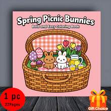 This Coloring Book Contains 22 Pages Of Spring Picnic And Easter Themed Coloring Pages, Easy To Learn, Suitable As A Holiday Gift - Single Piece - View 4