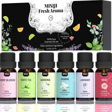 Aceite esencial aromático para dormir en caja, juego de aceites aromáticos, ideal para humidificadores y lámparas aromáticas, ayuda a conciliar el sueño y relajar el cuerpo y la mente. Un regalo perfecto para el Día de la Madre, Halloween, Navidad y otras festividades. El juego de 6 piezas incluye: humidificador con aroma soluble, aromaterapia, decoración del hogar, ambiente natural, bienestar y salud, yoga y meditación, spa y estilo moderno. - color - Ver 2