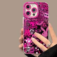 Collage emo rosa y negro infernal.funda de teléfono Fundas compatibles con ,Apple,VIVO,OPPO,,, y Honor.Fabricadas en silicona TPU,ofrecen protección contra golpes y caídas. - Blanco - Ver 4