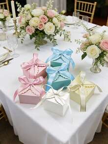 12pcs Spring Themed Small Gift Boxes With Ribbon Elegant Square Gift Pakcgae Boxes Spring Treat Box Paper Boxes Suitable For Wedding Favors Bridal Shower Birthday Gift Party Decorations - Multicolor - View 3