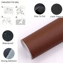 Self-Adhesive Leather Repair Patch, PU Faux Leather Tape For Sofa, Couch, Chair, Bed, Car Seat, Headboard, Bags And Jackets, Durable Upholstery Repair Sticker For Scratch, Tear And Peel Fix, Home, Office And Automotive DIY Repair - Multicolor - View 20