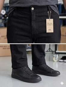 CHEN Men's Plus Size Jeans With Elastane, Traditional, Affordable, Comfortable, Large Size - màu đen - Xem 4