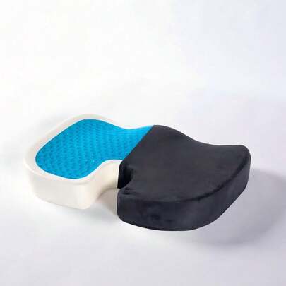 1 miếng đệm ngồi bằng gel giúp giảm căng thẳng - Đệm xương cụt bằng mút hoạt tính chống trượt, giúp giảm đau xương cụt, đệm ngồi chỉnh hình cho ghế văn phòng và xe hơi, đệm hỗ trợ lưng cho tư thế ngồi thoải mái.