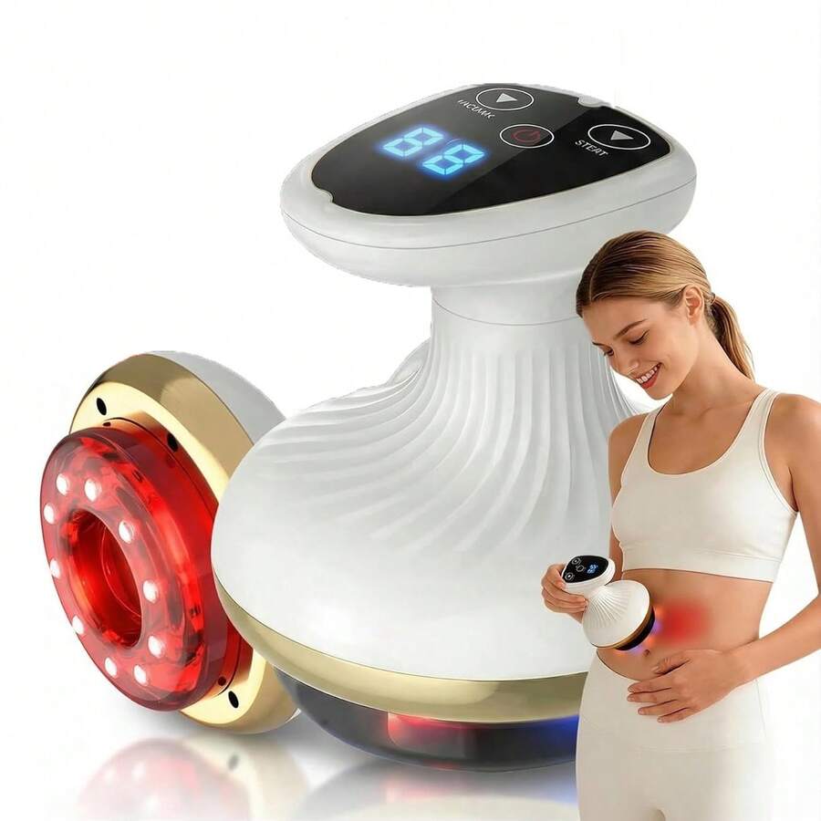 Cellulite Massager 4 In 1, Rechargeable Body Firming Device With 9 Suction Levels And Heat, Deep Tissue Massage Tool For Legs Arms Abdomen - trắng - Xem 1