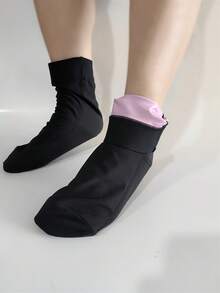 1双PU粉色吸汗足套，运动吸汗护足套，桑拿保暖，防裂，保湿，光滑涂层，促进排汗，适合居家使用 - 粉色 - 查看 2