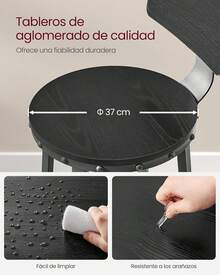 Taburetes de bar - Negro ébano - Ver 3
