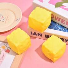New Cheese Cube Squeeze Toy, Creative Decompression Squishy Cheese Cube Toy, Relax Your Mind, Holiday/Birthday Gift - Multicolor - View 4