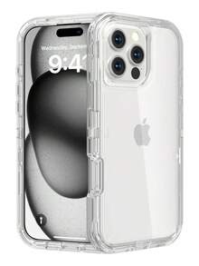 Funda Case De Uso Rudo 360 Para iPhone Transparente Antigolpes Con Marco Frontal 3 En 1 Desarmable Tpu + Pc Engrosamiento Múltiple Para Evitar Caídas Para iPhone 16 Pro Orilwoya - 1 unidad - Ver 1