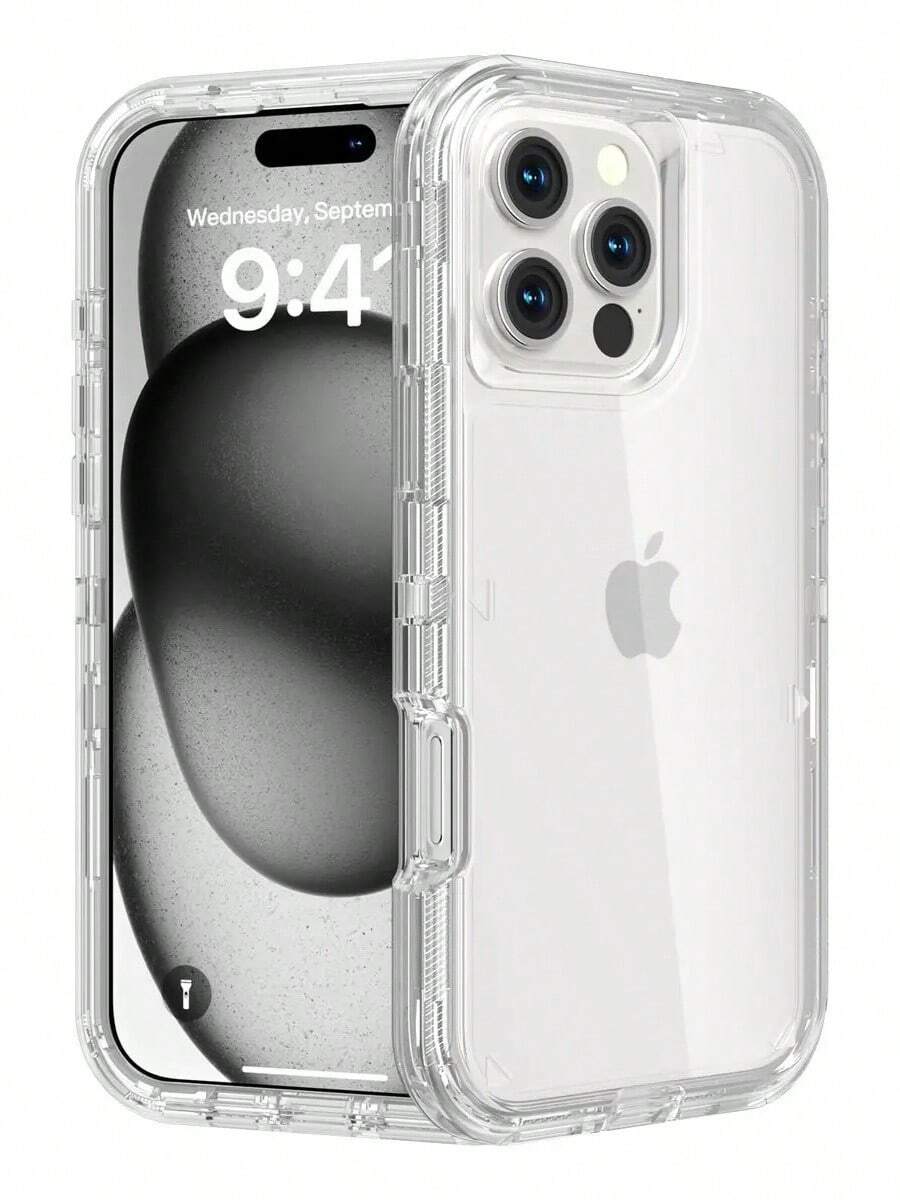 Funda Case De Uso Rudo 360 Para iPhone Transparente Antigolpes Con Marco Frontal 3 En 1 Desarmable Tpu + Pc Engrosamiento Múltiple Para Evitar Caídas Para iPhone 16 Pro Orilwoya - 1 unidad - Ver 1
