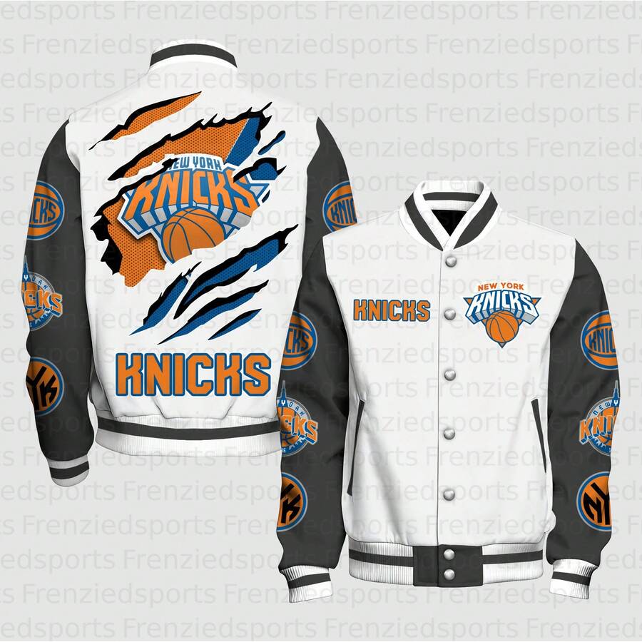 New York Kn-Icks Jacket, N-B-A 3D Printed Men's Jackets, Uniex Basketball Lovers Graphic Jackets - Multicolor - View 1