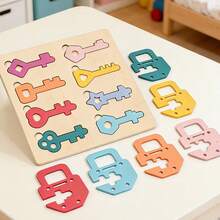 Wooden Colored Lock And Key Matching Puzzle, Color Sorting Matching And Fine Motor Skills Training Game, Simple Jigsaw Puzzle Gift - Lock and Key Puzzle - View 6