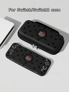Switch2 (2025) Game Console Accessories - 1 Pc Black Heart, Bow, Leopard Cat Pattern Protective Case Compatible With Switch2/Switch NS/Switch OLED/Lite, Switch2/Switch Game Console Accessories Full Set Including Storage Bag, Insertable Docking Station. Best Gift For Switch Players - Multicolor - View 1