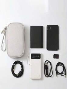 1pc Double Layer Digital Accessories Storage Bag, Electronics Accessories Travel Organizer Bag Fits Phone, Cables, Coins, Jewelry, Divider Compartments For Power Bank, Mouse, Charger, Data Cables, Hard Drive, Protective Cover,Boho Vibes - 查看 12