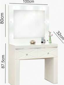 Modern Style Vanity Table With Mirror And Lights For Daily Makeup – Dressing Table - White - View 10