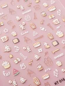 MAOMIA 1pc Cartoon Sheep Nail Art Sticker, DIY Cute Style Nail Decoration Sticker - Multicolor - View 8