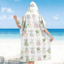 1 buc prosop de plajă ultra-moale cu glugă cu imprimeu de ananas, halat de plajă purtabil, pătură de plajă drăguță supradimensionată, prosop de piscină anime, cadou de ziua de naștere, prosop de plajă din microfibră super absorbant - stil4 - Vizualizare 2