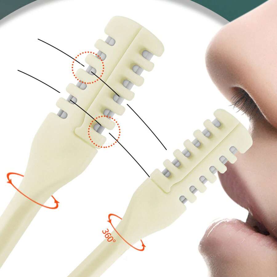 10件装双头偏置鼻毛修剪器，鼻毛剪，旋转式鼻毛修剪器。方便实用，经久耐用，时尚美观。个人护理清洁工具，家居及个人护理用品。家居生活用品，鼻毛修剪器。 - 彩色 - 查看 1