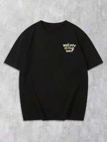 MTLB Men's Solid Color Crew Neck Short Sleeve T-Shirt - 紅色 - 查看 2